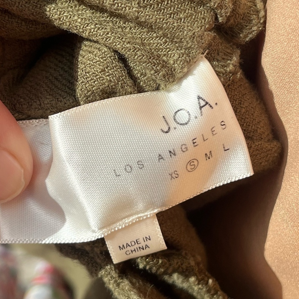 J.O.A. Olive Green Linen Cotton skirt with ties - Picture 7 of 8